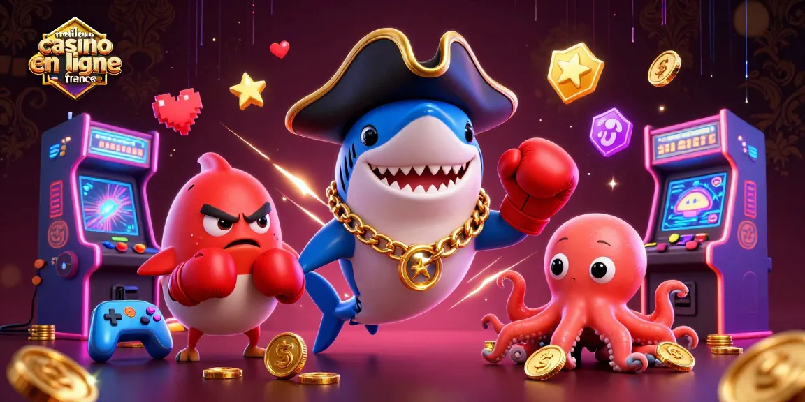 Jouer au meilleur casino en ligne France avec des personnages animés dans une scène dynamique.