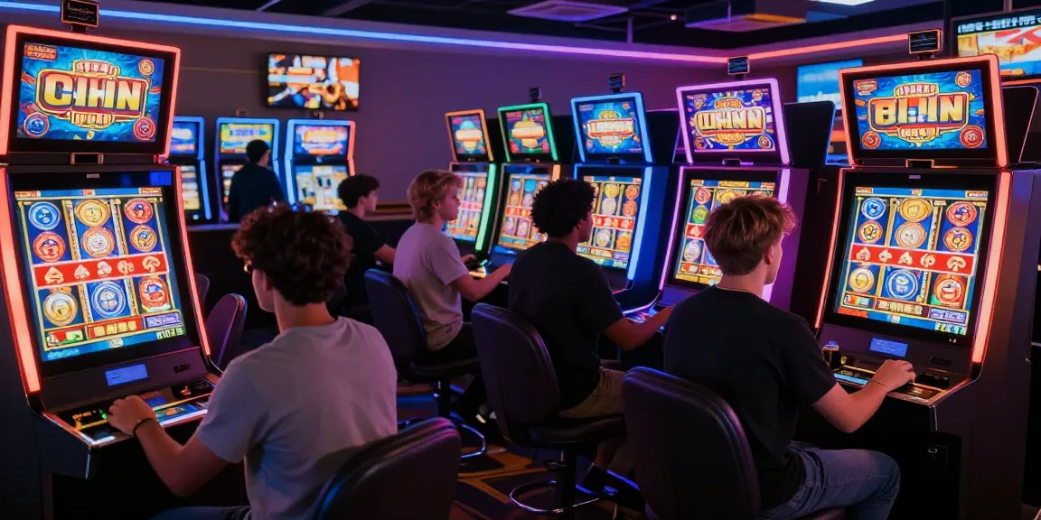 Slot gacor memikat dengan pemain bersemangat menikmati permainan mesin slot yang cemerlang.